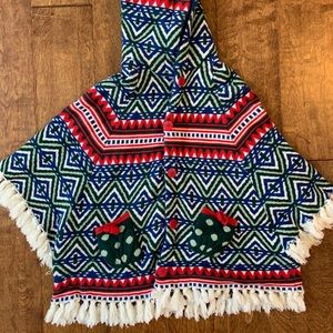 Girls hooded poncho